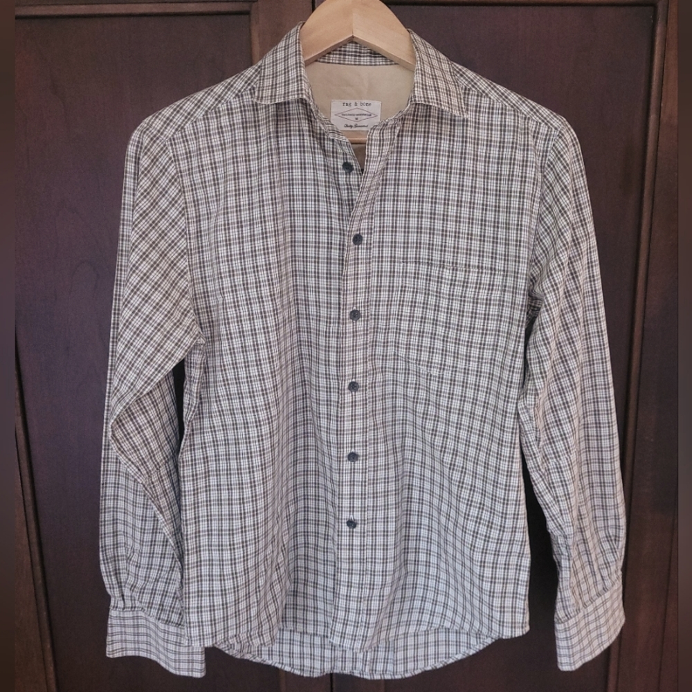 Rag and Bone Tailored Workwear Button Down Shirt.